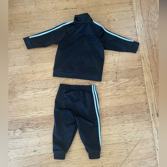 Adidas Black Tracksuit with Blue Stripes - Picture 6 of 6